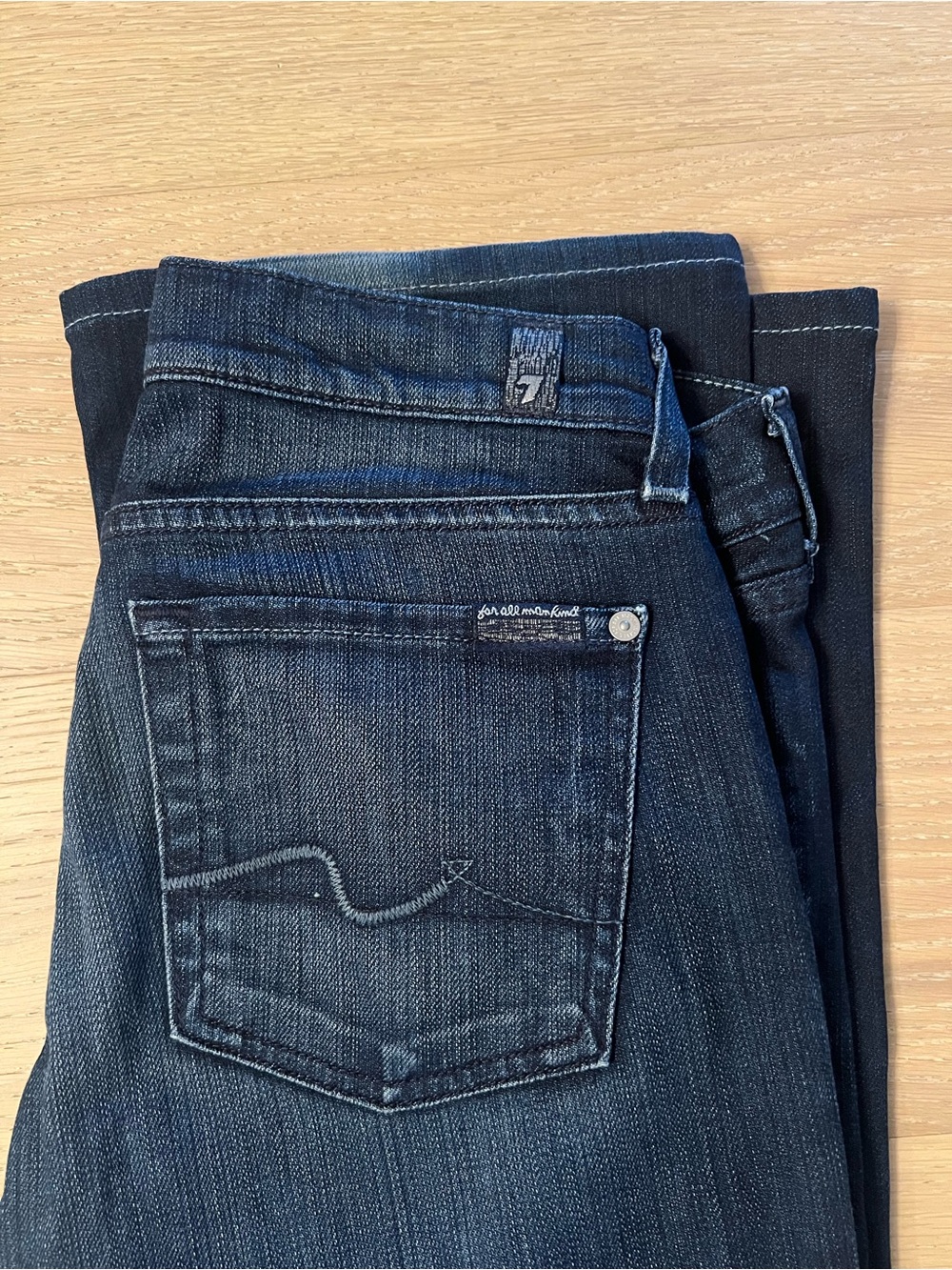 7 For All Mankind Women’s Boot Cut Jeans in Dark Blue Wash